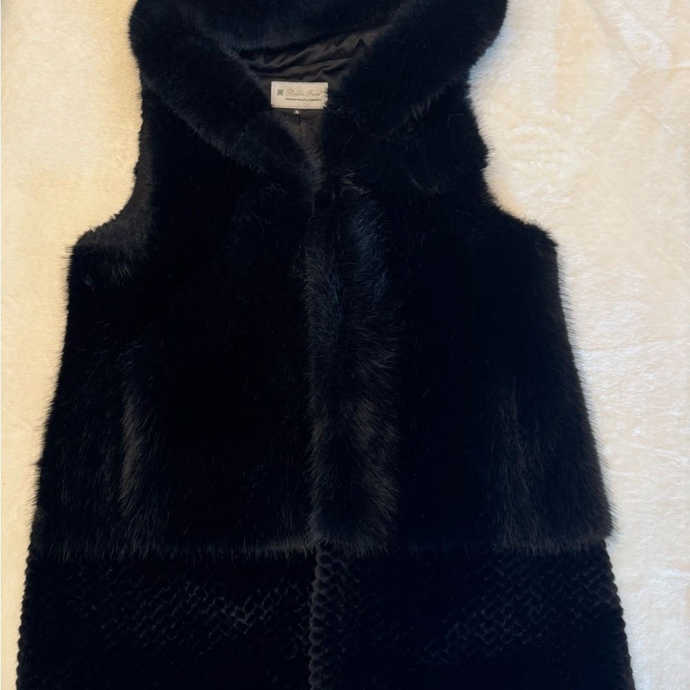 Belle Fare Black Faux Fur Vest